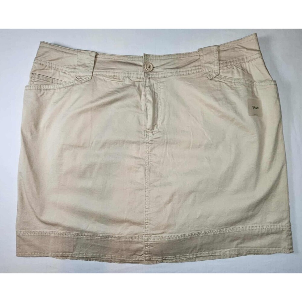St. Johns Bay Stretch Womens Skorts Skirt Shorts Size 18W Khaki New